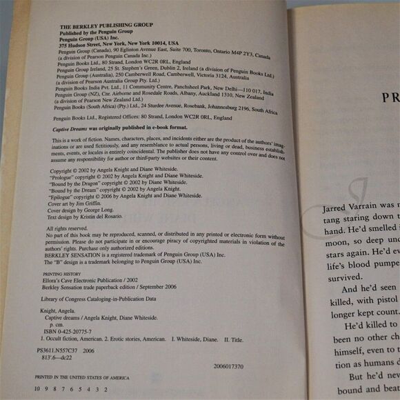 Captive Dreams by Diane Whiteside and Angela Knight 2006 Paperback - Picture 4 of 4